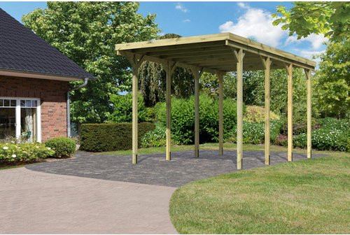 Karibu Caravan Carport aus Kiefernholz in Natur/Beige, B/T: 384 x 588 cm - Bild 3
