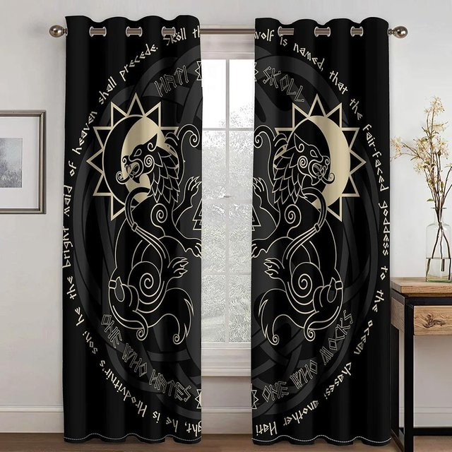 Tarot Mancha Verdunkelungsvorhänge von Yiran Furniture, Schwarz, B: 55 cm, H: 120 cm - Bild 1