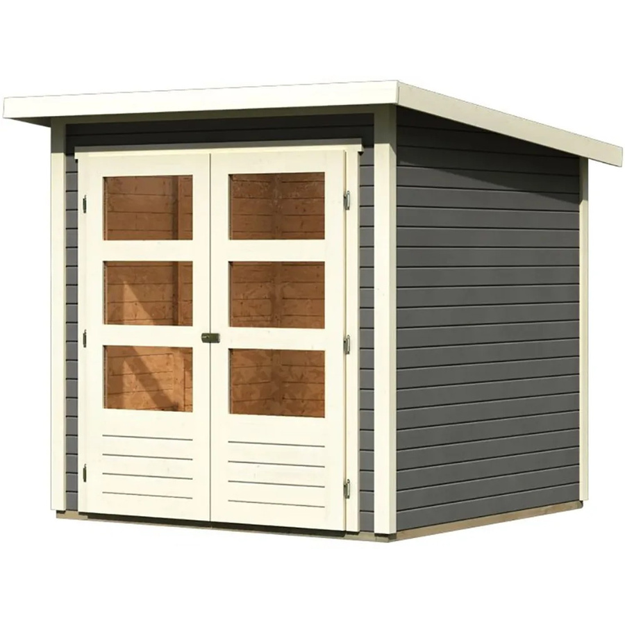 Karibu Holz-Gartenhaus Sitten mit Pultdach in modernem Design, B/T: 182 x 182 cm - Bild 2