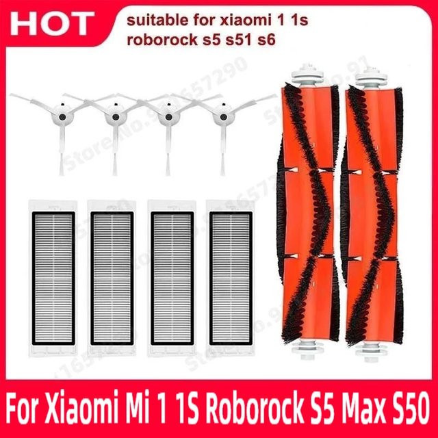 Roborock Zubehör-Set mit HEPA-Filter, Hauptbürste und Seitenbürsten für Xiaomi Mi 1 1S, S5 Max und S50 Roboterstaubsauger - Bild 1