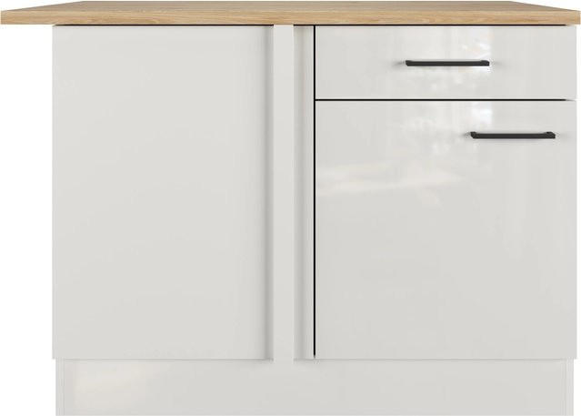 Flex-Well Küchenunterschrank Lund in Lichtgrau glänzend, B/T/H: 110 x 60 x 85 cm - Bild 1
