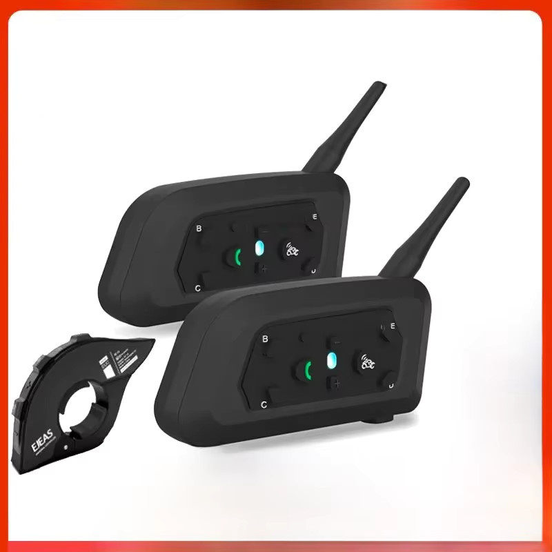 EJEAS V6 PRO+ Bluetooth Motorradhelm Intercom Headset in Schwarz mit 800 m Reichweite für bis zu 6 Fahrer, wasserdicht - Bild 5