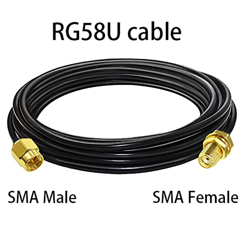 GIZONT RG58 RF Koaxialkabel SMA Stecker auf SMA Buchse Schwarz WiFi Antennen Verlängerung Adapter - Bild 2