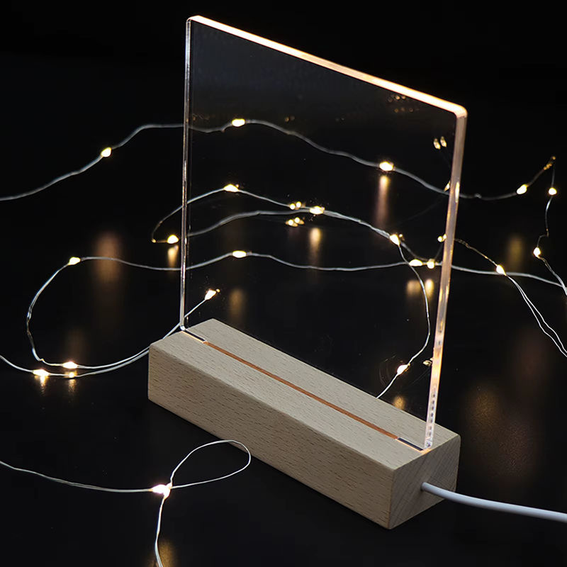 Alloet LED Holz Display Basis für Acryl- und Kristall-Lichter mit USB-Anschluss - Bild 4