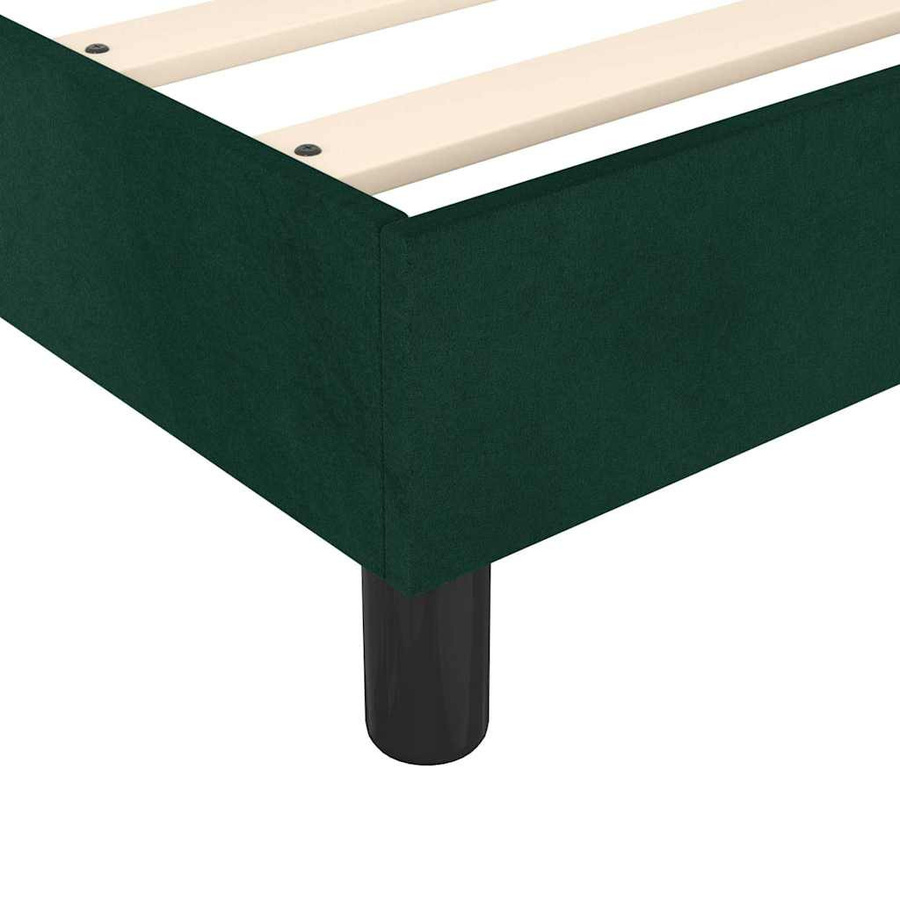 vidaXL Boxspringbett aus Samt in Dunkelgrün, B/T/H: 120 x 200 x 35 cm - Bild 4