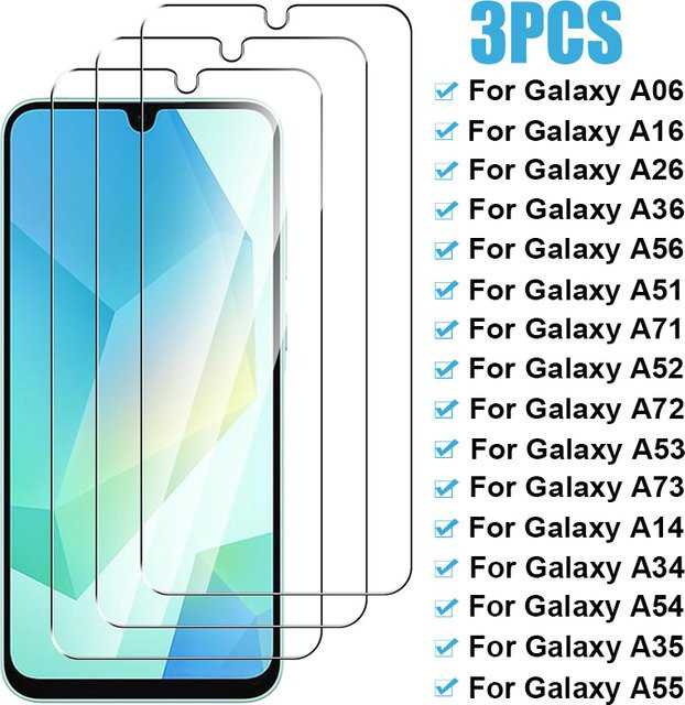Gehärtetes Glas Displayschutzfolie für Samsung Galaxy A54 A34 A14 A35 A55 A06 A16 A36 A56 A51 A71 A52S A72 A53 A73 5G in Transparent - Bild 1