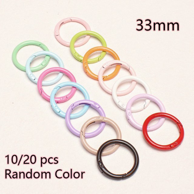 Yogodlns Runde Karabiner Haken aus Metall in Schwarz, 33 mm Durchmesser für DIY Schmuck und Schlüsselanhänger - Bild 1