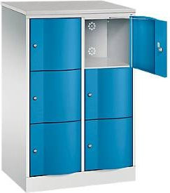 C+P Schließfachschrank Resisto mit 2 Abteilen und 6 Fächern, Farbe: Lichtgrau/Lichtblau, B/T/H: 77,2 x 54,0 x 125,5 cm - Bild 1