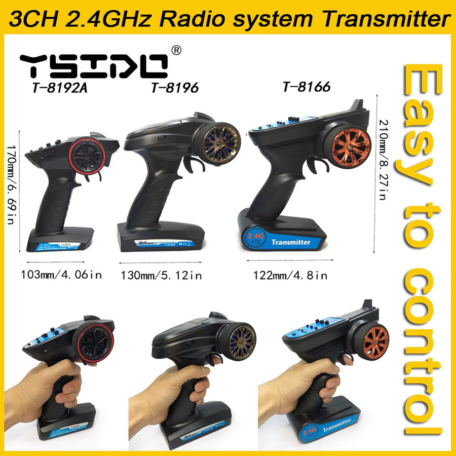 YSIDO 3CH 2,4GHz Funksystem Fernbedienung Sender Empfänger, Zubehör - Bild 3