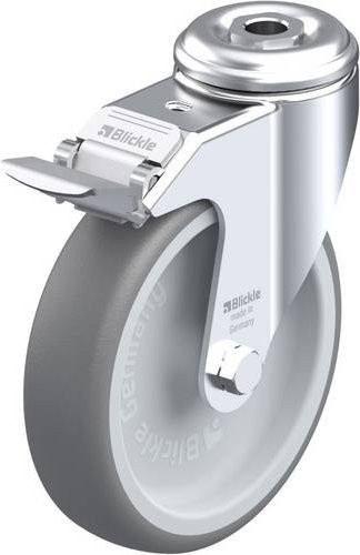Blickle LKRA-TPA 126G-FI Lenkrolle mit Feststeller, grau, Rad-Durchmesser: 12,5 cm, Tragfähigkeit: 120 kg - Bild 1