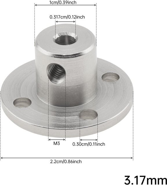 Eisen Motor Guide Starre Flanschkupplung mit Schrauben für DIY RC Modellmotoren, Silber, 3.17mm - Bild 1