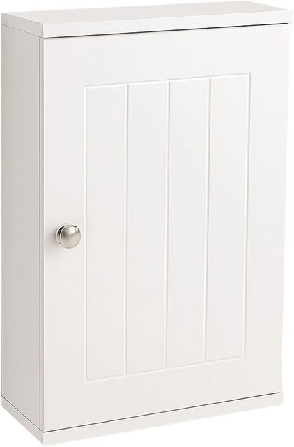 Relaxdays Badhängeschrank aus MDF in Weiß mit Einlegeboden und Magnetverschluss im Landhausstil, B/T/H: 50 x 30 x 14 cm - Bild 1
