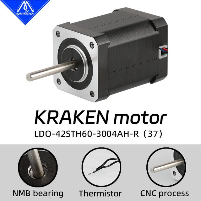 Kraken NEMA 17 Schrittmotor V2 D3vil Design 104GT-2 mit hohem Drehmoment und runder Welle in Schwarz für K1, K1C, K1 Max und Voron VzBot 3D-Drucker von Mellow - Bild 1