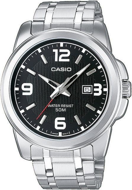 Casio Armbanduhr, Quarz, Edelstahl, Schwarz, 43 mm, Herren - Bild 1