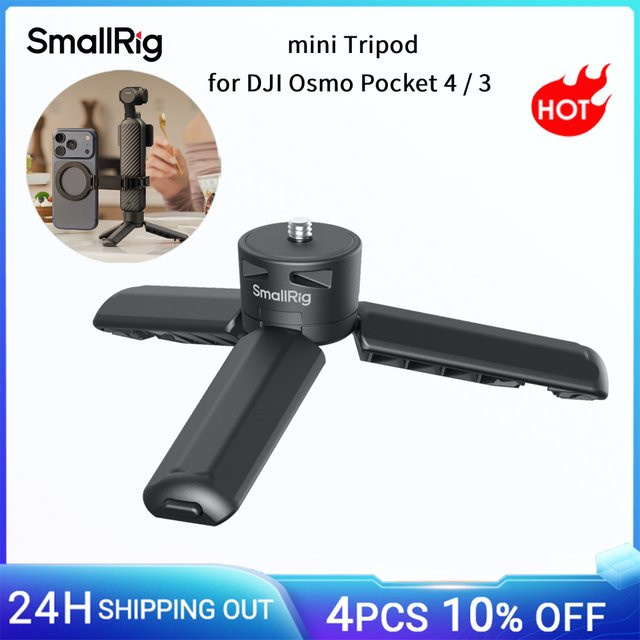 SmallRig Mini Stativ für DJI Osmo Pocket 4 / 3 und Action Kamera 6/5 Pro, Schwarz, 1/4"-20 Schraube, Traglast 500g - Bild 1