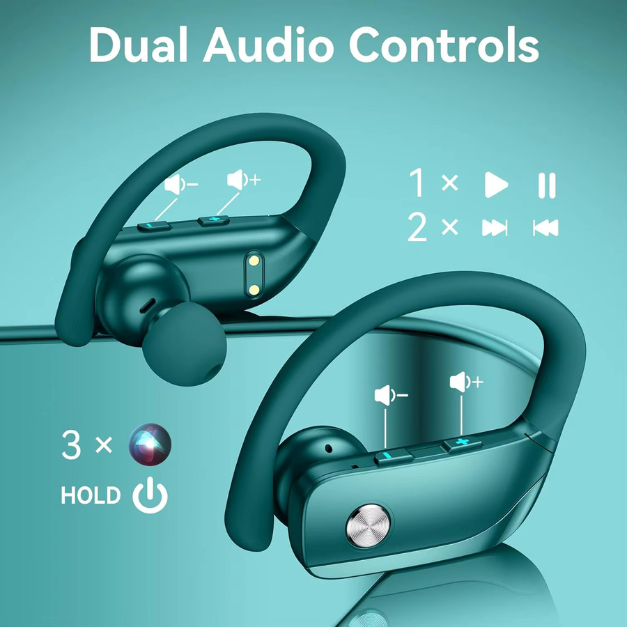 Arikasen Kabellose Over-Ear Bluetooth-Kopfhörer in Schwarz mit 80 Stunden Spielzeit, LED-Display-Etui und Mikrofon für Stereo-Sound - Bild 2