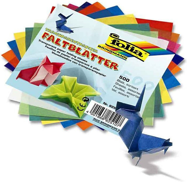 folia Transparentpapier Faltblätter mehrfarbig B: 15 cm x B: 15 cm, 500 Blatt - Bild 2