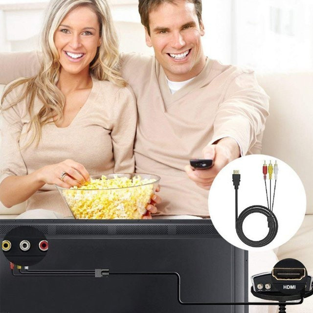 HUALIWEN HDMI auf 3RCA AV Audiovideo-Kabel in Rot, Weiß und Gelb - Bild 1