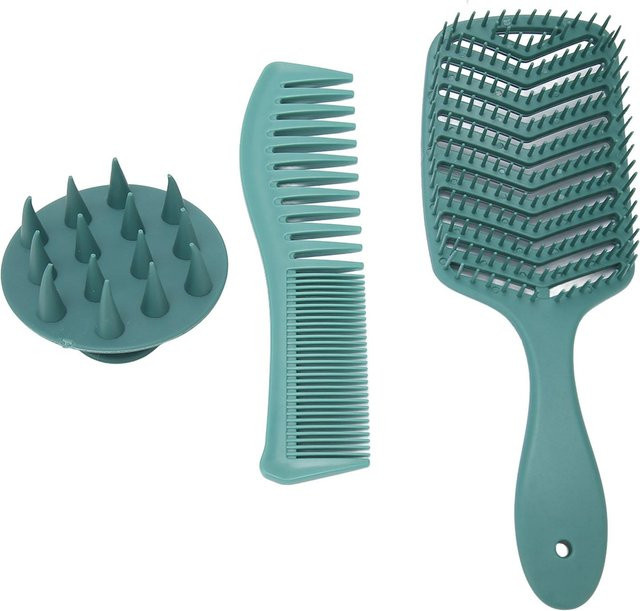 TOMTOP JMS Haarbürstenkamm-Set Silikon, Grün Blau, für lockiges Haar - Bild 1