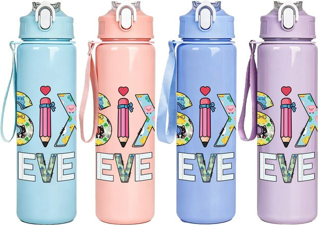 WIFEFUN Sportwasserflasche mit Cartoon-Design aus Edelstahl, Pink, 750 ml - Bild 1