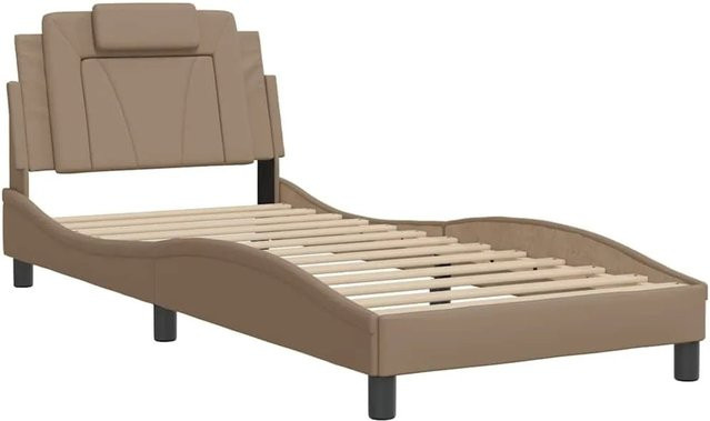 vidaXL Bettgestell Viana in Cappuccino-Braun aus Kunstleder, B/T/H: 80 x 200 cm - Bild 1