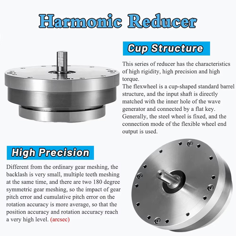 YUN DUAN Harmonic Drive Reduzierstück in Silber, hochpräzises harmonisches Getriebe für Schrittmotoren und Servomotoren mit 30 Arcsec Genauigkeit - Bild 5