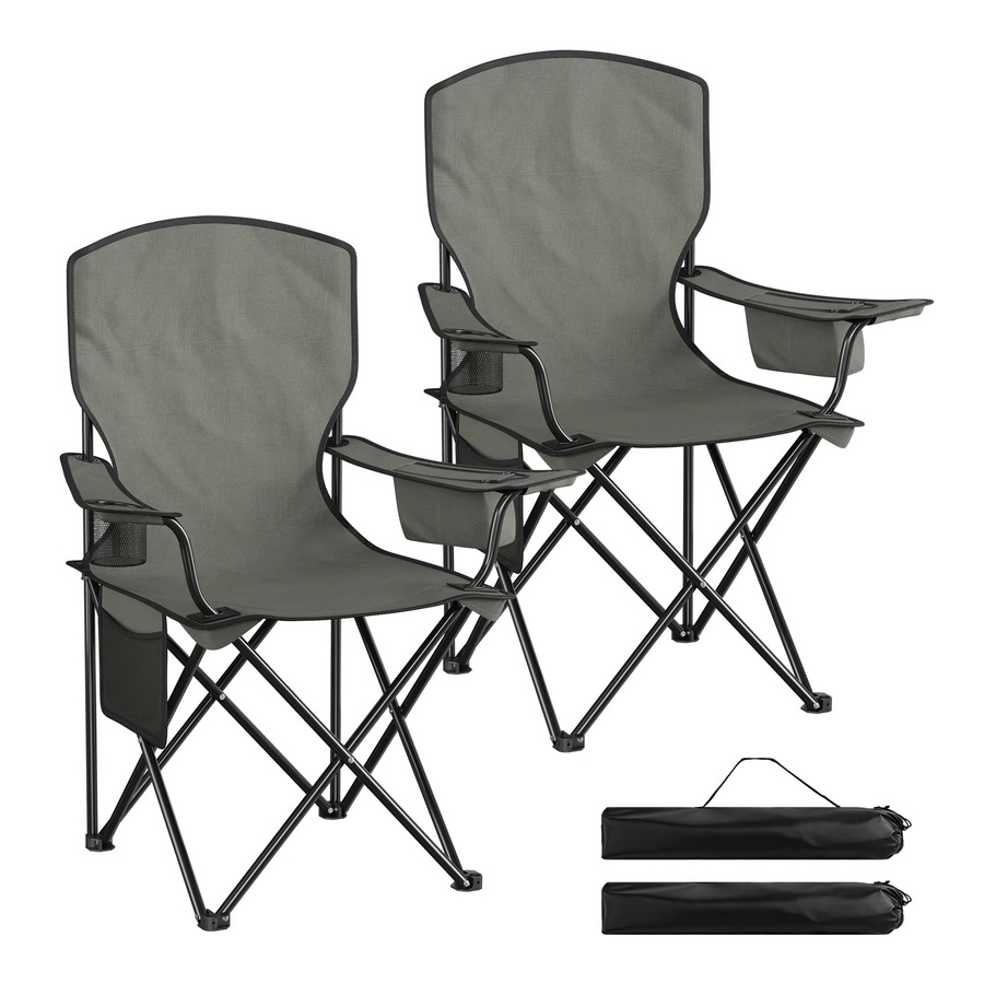 WOLTU 2er Set faltbare Campingstühle in Blau mit Getränkehalter, Kühltasche und hoher Rückenlehne inklusive Tragetaschen - Bild 2