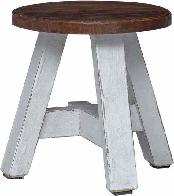 vidaXL Hocker aus Holz in Mahagoni Natur, rustikaler Würfel, B/T/H: 22 x 22 x 24 cm - Bild 1