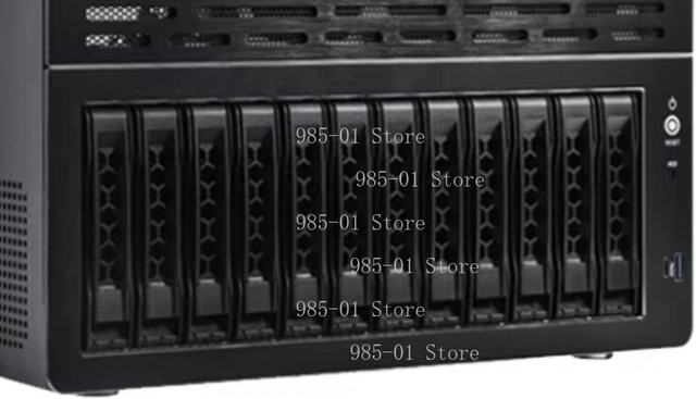 NAS12 Festplattenspeicher-Servergehäuse in Schwarz mit Unterstützung für ATX-Motherboards, 1U Bauform, halbem PCIE-Steckplatz und Hot-Swap-Funktion - Bild 1