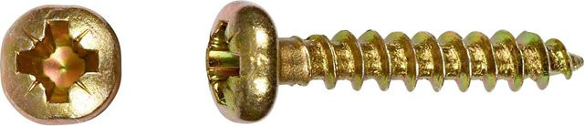 LUX-TOOLS Universalschraube mit Halbrundkopf, PZ-Antrieb, gelb verzinkter Stahl, 100 Stück - Bild 1