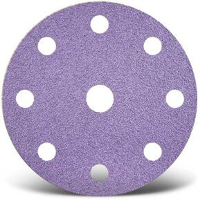 Menzer Klett-Schleifscheiben Ø 150 mm K40 9-Loch Set 50 Stück für Holz und Lack in Lila - Bild 1