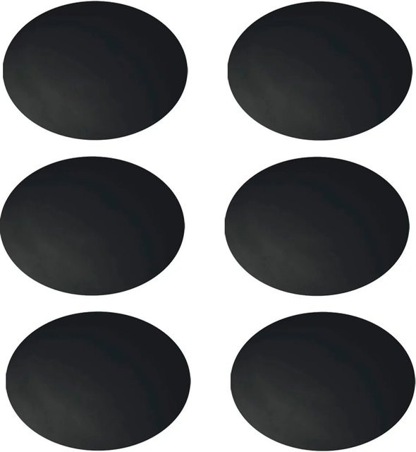 vasalat Set Wand-Türstopper selbstklebend, Schwarz, 6 Stück, Durchmesser: 60 mm, Höhe: 15 mm - Bild 1