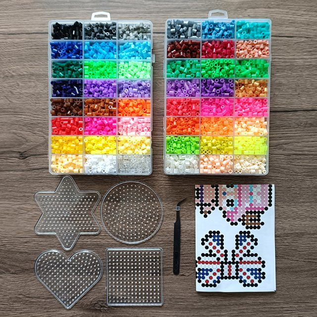 LXSWY Schmelzperlen-Set, 24/48 Farben, 5mm, Bunt / Mehrfarbig - Bild 1