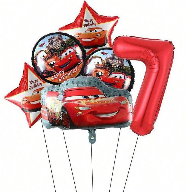 Molia Aluminium-Folienballon Set mit Rennauto-Motiv zur Dekoration für Kindergeburtstage und Events - Bild 1