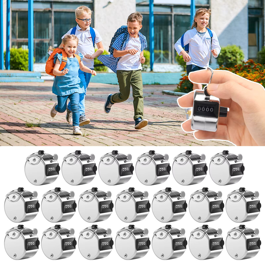 4-stelliger mechanischer Clicker-Zähler aus Metall in Silber für Coaching und Stricken - Bild 5