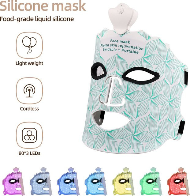 foreverlily Silikon-LED-Maske für das Gesicht, Unisex - Bild 1