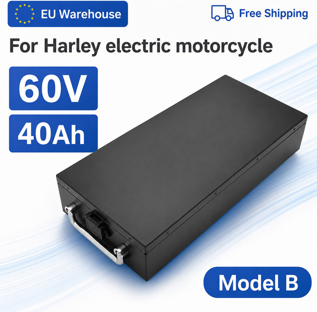 Harley E-Motorrad-Akku mit 60V Lithium-Ionen-Technologie, 18650 Zellen, integriertem BMS und optionalen Kapazitäten von 20Ah, 30Ah oder 40Ah in Schwarz - Bild 1