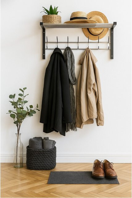 Wandgarderobe Emma von Möbel direkt online aus pulverbeschichtetem Stahlrohr in Schwarz oder Weiß - Bild 1