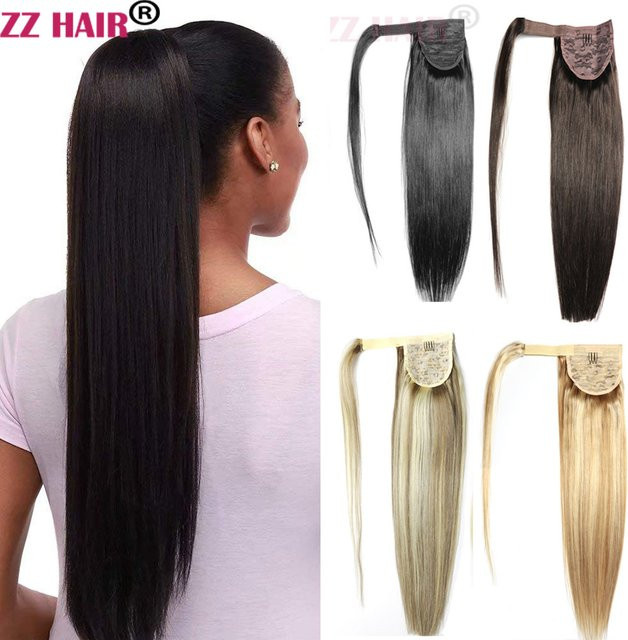 ZZHAIR Echthaarverlängerungen Clip-in, 140 g, 40,6–66 cm, glatt - Bild 1