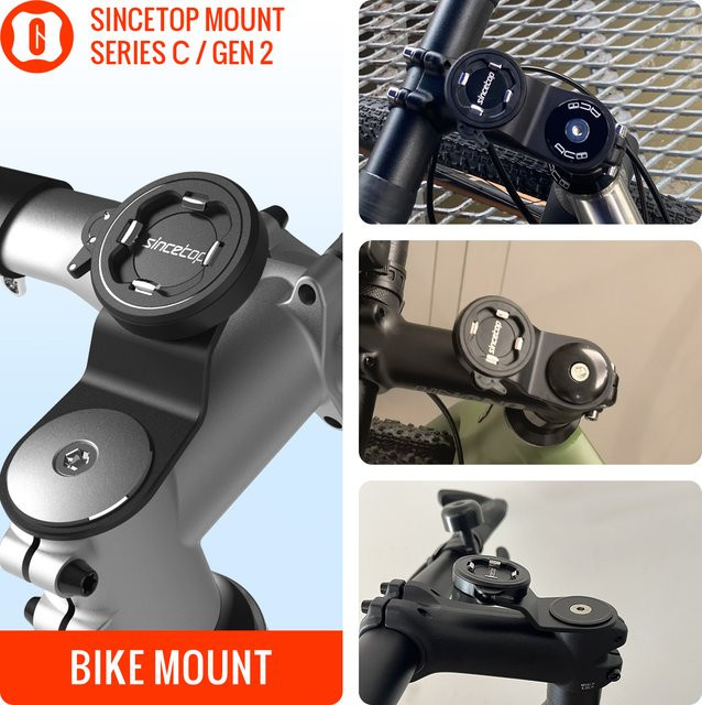 Sincetop Mountainbike Vorbau Telefonhalterung für Fahrradlenker in Schwarz, Smartphone Halterung für iPhone, Xiaomi und Samsung, 2nd Gen - Bild 1