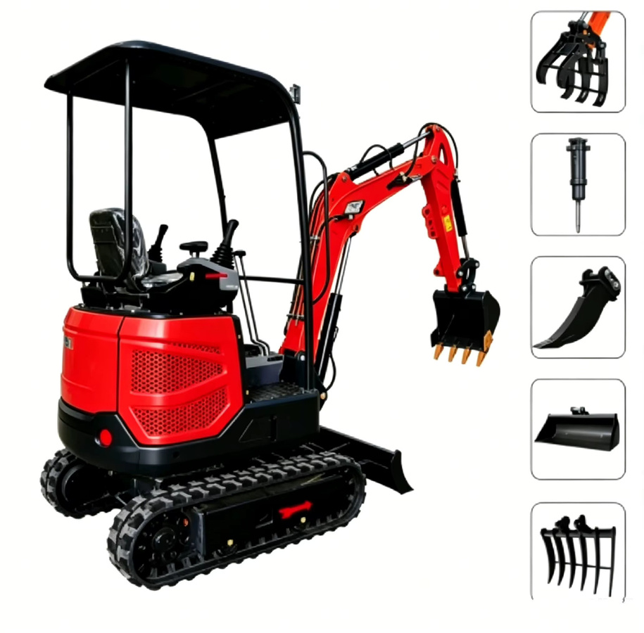 YITUI Mini-Hydraulikbagger Raupenbagger mit Mehrfachanbaugeräten für Garten und Landwirtschaft - Bild 3