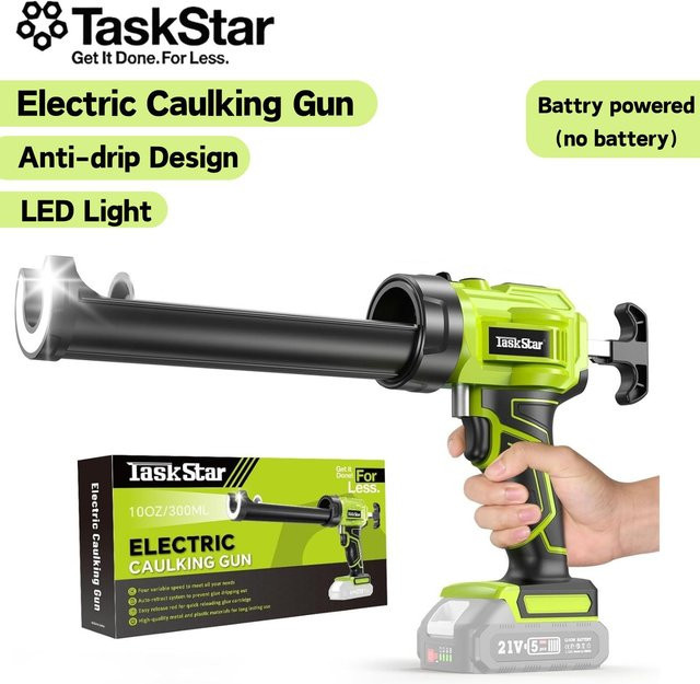 Taskstar Elektrische Kartuschenpistole kabellos mit LED-Licht und Kartuschenwerkzeugen für Makita kompatibel - Bild 1