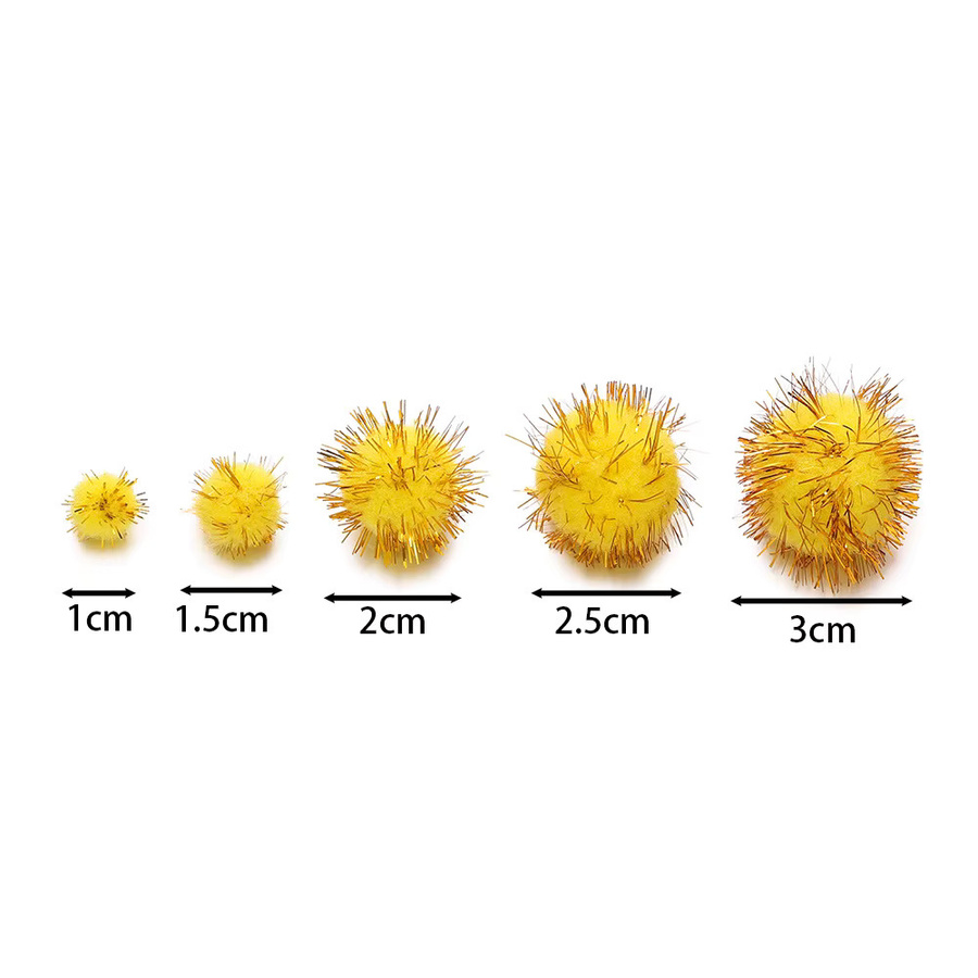 100er-Pack flauschige Bastel-Pompons in Multicolour, Durchmesser: 1–3 cm für Heimdekoration und Nähen - Bild 3