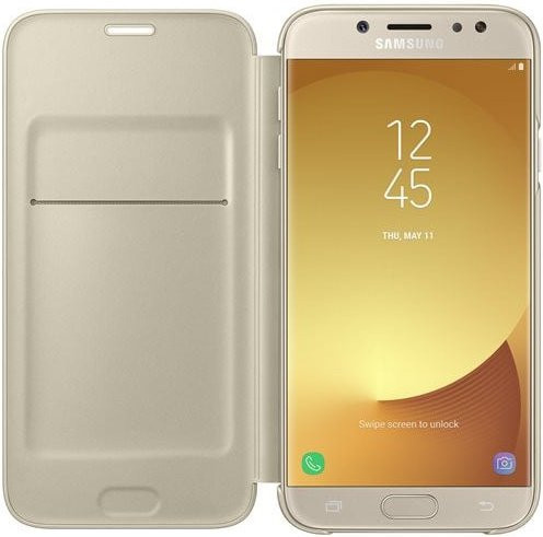 EF-WJ730 Wallet Cover Handyhülle für Samsung Galaxy J7 (2017) in Gold - Bild 1