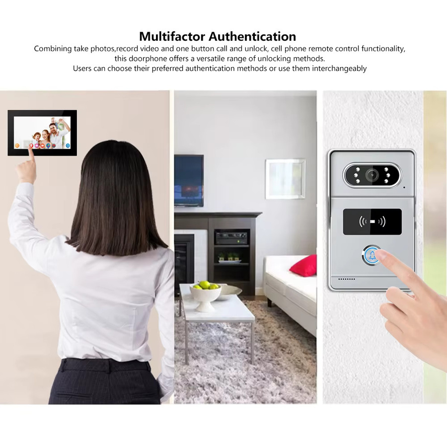 LUCKING DOOR Türsprechanlage-System mit Tuya App-Kompatibilität, RFID-Türklingel, Kamera, Monitor, Gegensprechfunktion und HD-Nachtsicht - Bild 3