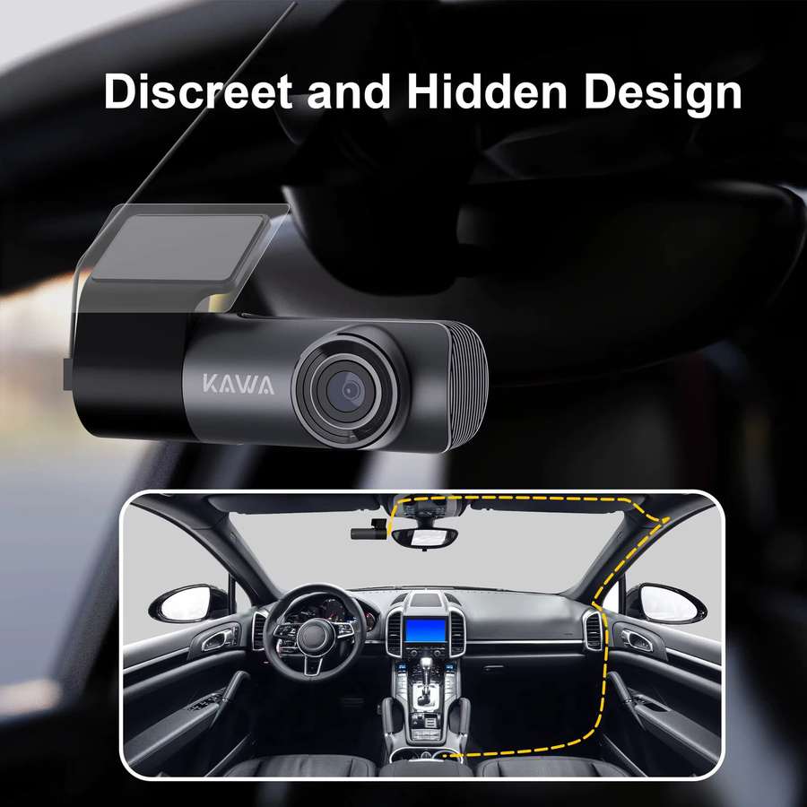 KAWA D5 2K Dashcam mit WiFi-App-Monitor und Sprachsteuerung in Schwarz - Bild 3