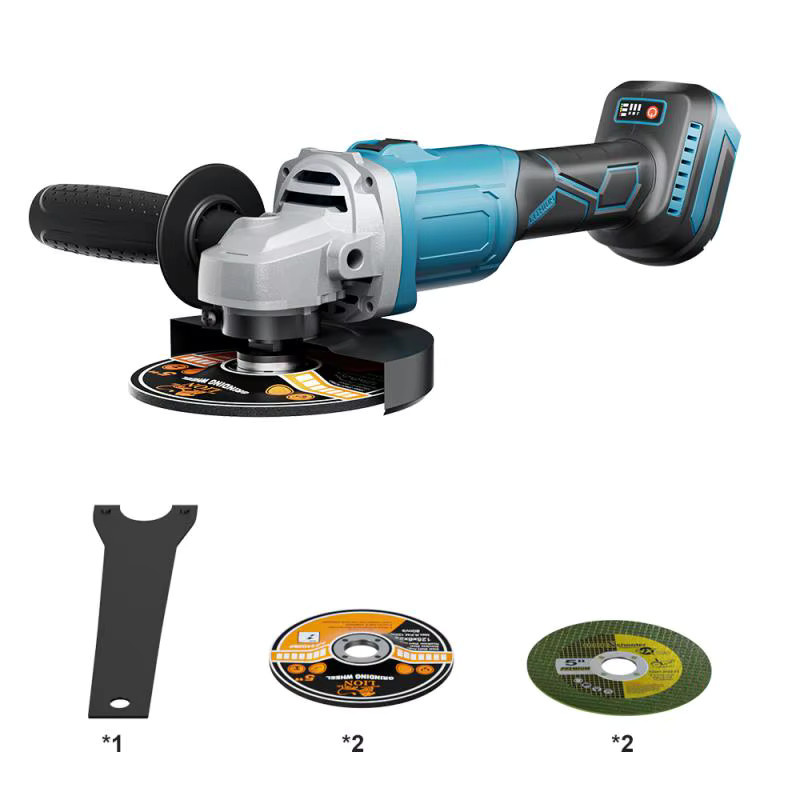 Nananuu Bürstenloser Akku-Winkelschleifer in Blau, 125 mm Schleif-, Polier- und Schneidemaschine kompatibel mit Makita 18V Akku - Bild 1