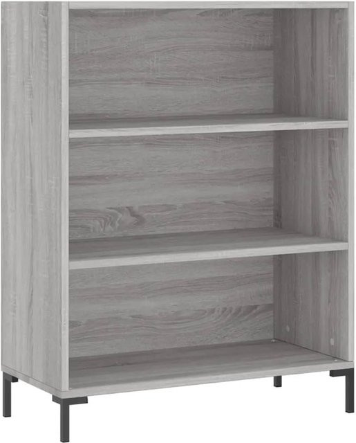 vidaXL Bücherregal modern in Grau aus Holzwerkstoff und Metall, B/T/H: 69,5 x 32,5 x 90 cm - Bild 1