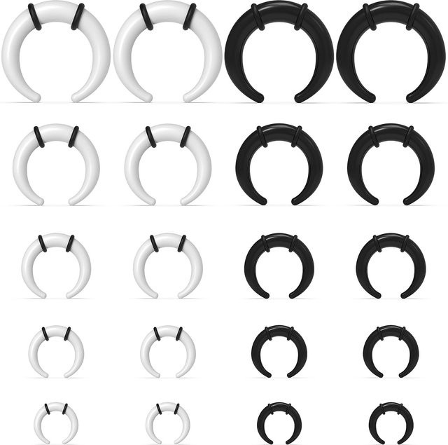 Septumringe Schmuck-Set, Edelstahl, Schwarz, Damen - Bild 1