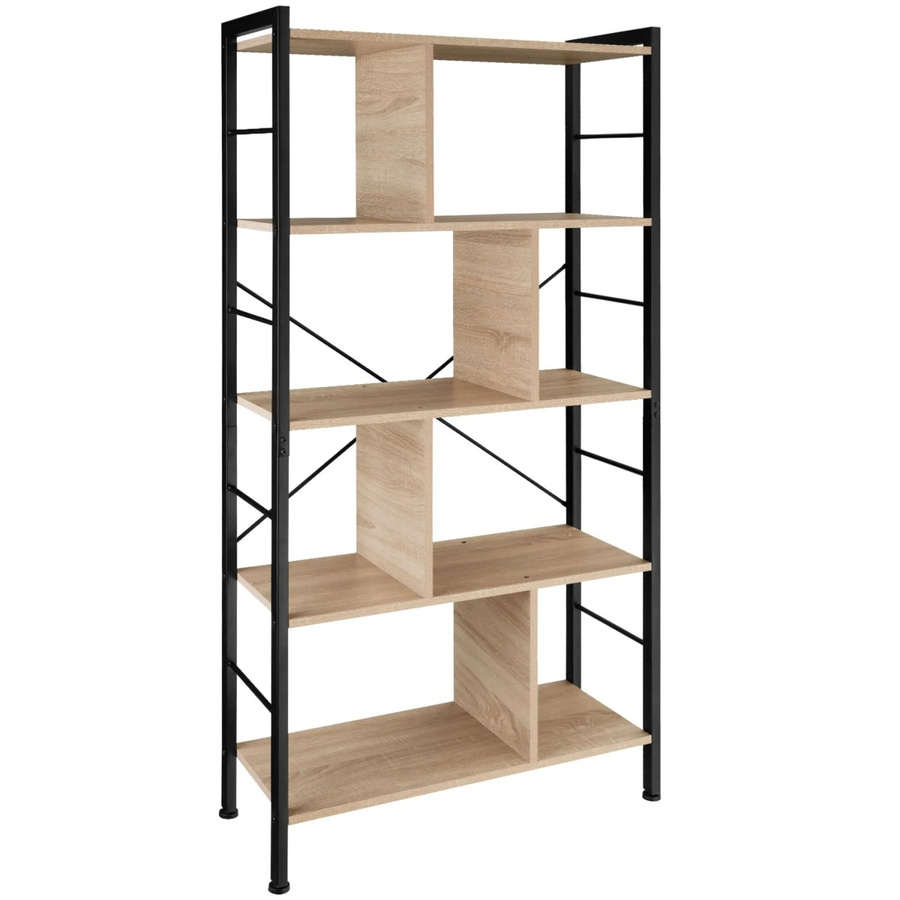 tectake Regal Charleston Industrial Style aus Holz und Stahl in Braun, B/T/H: 75,5 x 30 x 155 cm - Bild 2